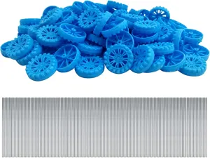 RC Car Truck Boat Helicopter Model Part Building Projects (Blue) EUDAX 300 PCS 30mmx8mm Plastic Roll 2mm Dia Shaft Toys comer accessible capability comprehend Wheel and 2mmx100mm STEM Shaft Round Rod Axles for DIY Toy 