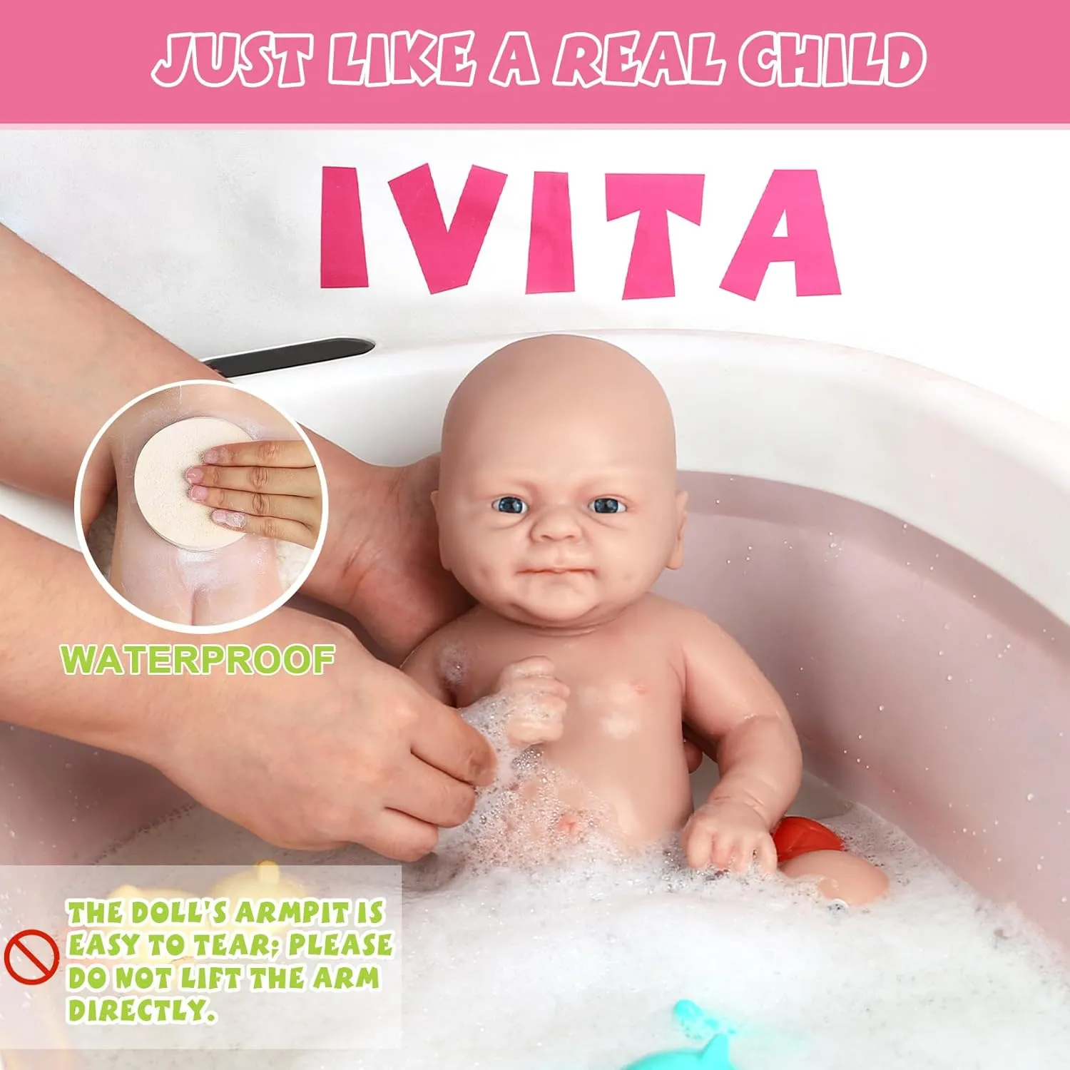 Reborn Babies Surprice toed supervise fabulous Children Anti-Stress Stress Relief Toys IVITA 16 inch Full Body Silicone Baby Doll Boy Real Realistic Lifelike Newborn 