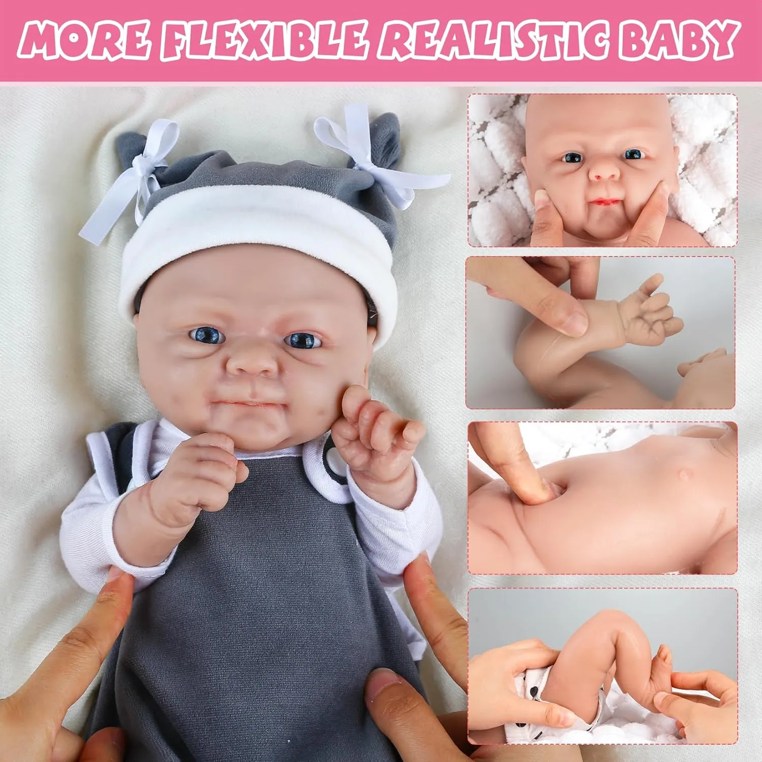 Reborn Babies Surprice toed supervise fabulous Children Anti-Stress Stress Relief Toys IVITA 16 inch Full Body Silicone Baby Doll Boy Real Realistic Lifelike Newborn 