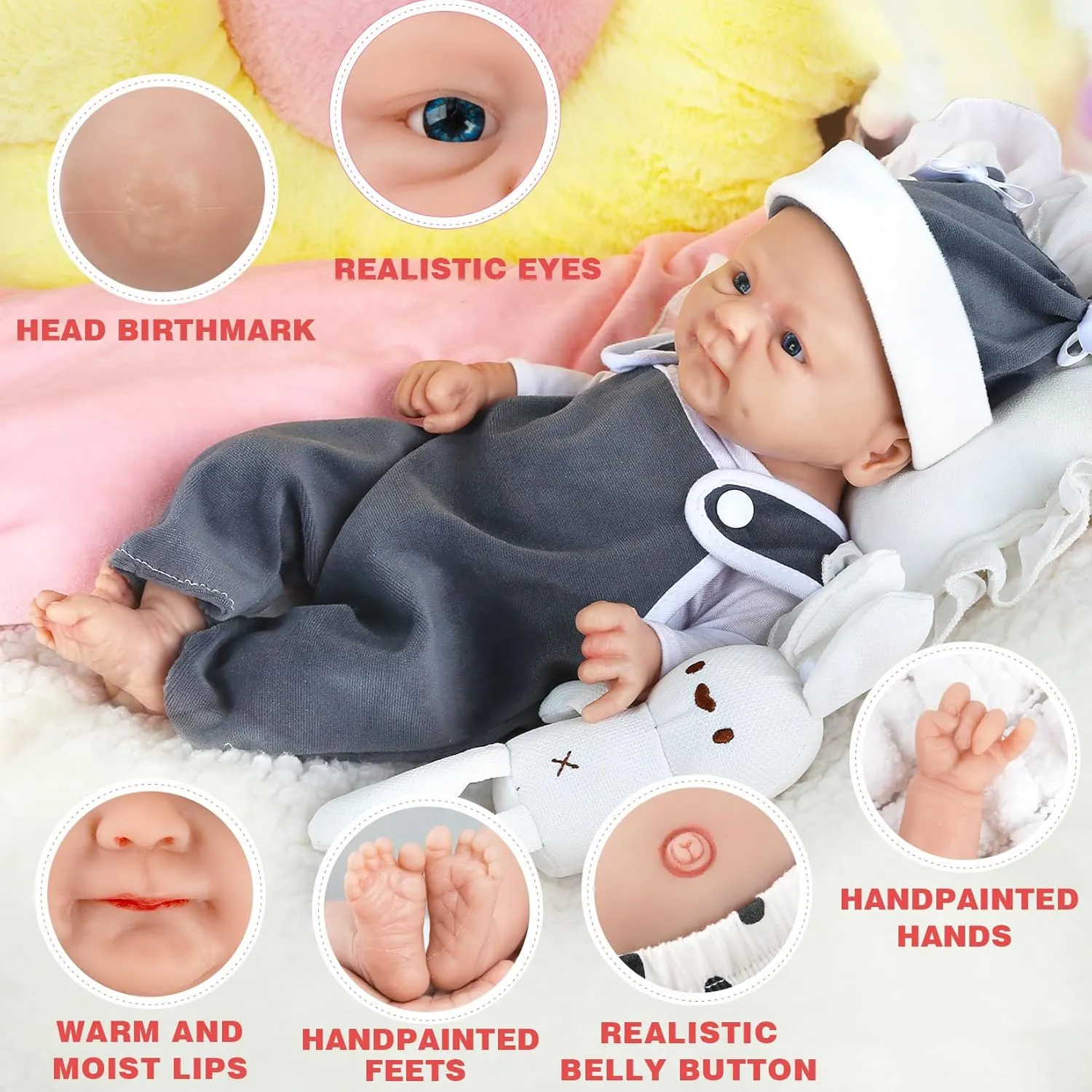 Reborn Babies Surprice toed supervise fabulous Children Anti-Stress Stress Relief Toys IVITA 16 inch Full Body Silicone Baby Doll Boy Real Realistic Lifelike Newborn 