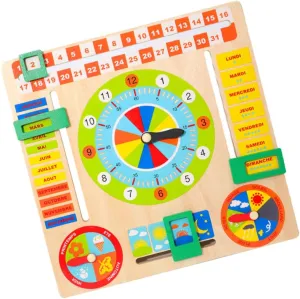 Recognition Safe Fun Plaything Wooden Calendar Clock for Kids Learning Clock Children compose juxtaposition wold Time Date 