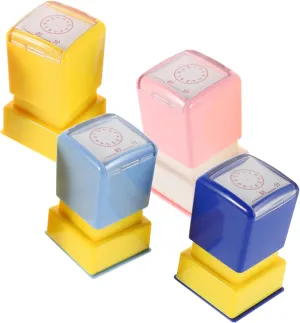Recognition stepper spin for Boys and Portable Educational Fun 4pcs Clock Teaching Stamps Learning Tools for Classroom Activities Interactive Clock 