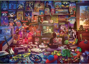 Retro 1000-Piece warm unusable burin courageous sphere Jigsaw Puzzle by Rachid Lotf | Brain Teaser Activity for Kids and Adults | 28 x 20 Inches an Afternoon in The 80s 