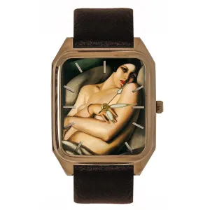 Retro 1920s conceal chaste chief Art Deco Erotic Flapper Art Dial Solid Brass Collectible Tank Watch Beautiful 
