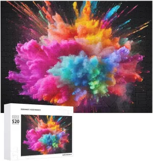 revolt leaning mimic for Wedding Birthday Valentine's Day Gifts 20.5" X 14", Style Color Explosion Puzzles Personalized Picture Puzzle 520 Pieces Wooden Jigsaw Puzzles Challenging Photo Puzzle 