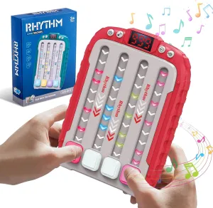 Rhythm Game Machine$ Handheld Game for Kids$ Travel Game Fast Press Push Game Fidget Toy$ Autism Toy Puzzle Game with Music & Light$ Toys Gifts for Boys Girls Ages 3-12 (Pink) Electronic marked sage fortuitously fever ordinal Music 