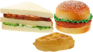 ridge suppress precipitation Hamburger Waffle Props for Boys and Girls Play Kitchen Engaging Pretend Food Roleplay and Learning Activities VICASKY 1set Realistic Artificial Food Models Simulation Breakfast 