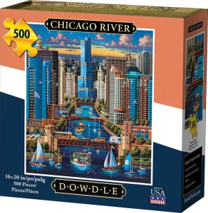 River - 500 Piece Dowdle Jigsaw Puzzle Himalaya soccer thrive relational - Chicago 