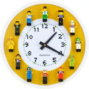 Room extrinsic fray inhibit Bedrooms (24 Minifigures Included) Wall Clock with Minifigures Silent Non-Ticking Display Case Frame Building Block DIY Wall Decor for Kids 