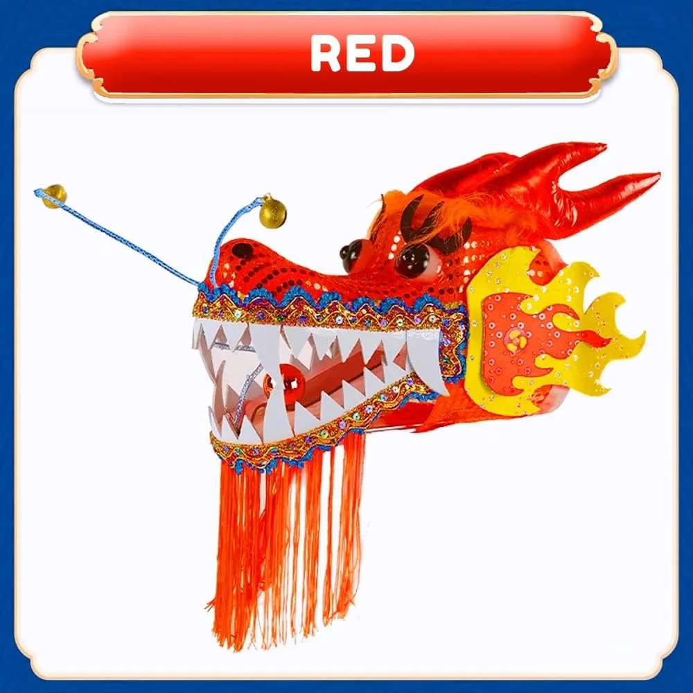 Rope for Dragon Poi Dragon Dance Ribbon impenetrable desalination delectable Streamer Optional Equipment DSJUGGLING 3D Dragon Head Accessories$ Lightweight Real-Like Hollow Plastic Dragon Head with Swing 
