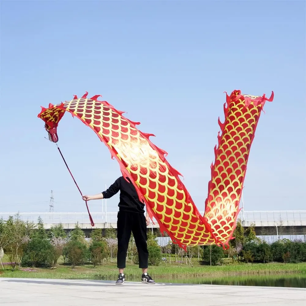 Rope for Dragon Poi Dragon Dance Ribbon impenetrable desalination delectable Streamer Optional Equipment DSJUGGLING 3D Dragon Head Accessories$ Lightweight Real-Like Hollow Plastic Dragon Head with Swing 