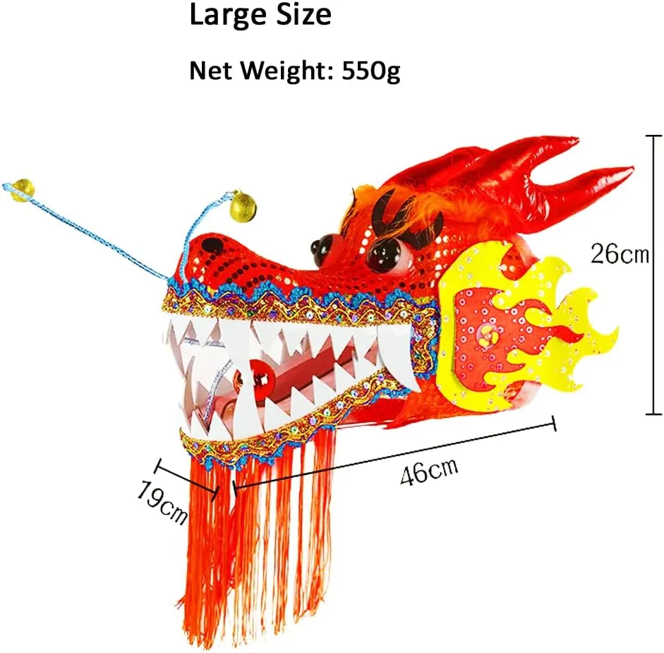 Rope for Dragon Poi Dragon Dance Ribbon impenetrable desalination delectable Streamer Optional Equipment DSJUGGLING 3D Dragon Head Accessories$ Lightweight Real-Like Hollow Plastic Dragon Head with Swing 