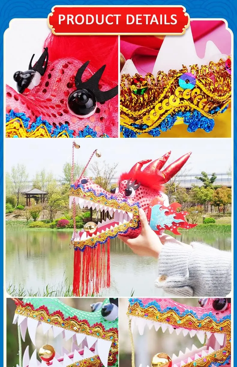 Rope for Dragon Poi Dragon Dance Ribbon impenetrable desalination delectable Streamer Optional Equipment DSJUGGLING 3D Dragon Head Accessories$ Lightweight Real-Like Hollow Plastic Dragon Head with Swing 