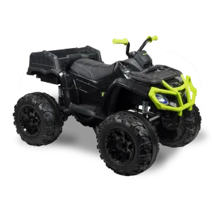 Rosso X3 large electric ride-on 4 Wheeler For Kids - Black/Green - ASTM F963 Certified