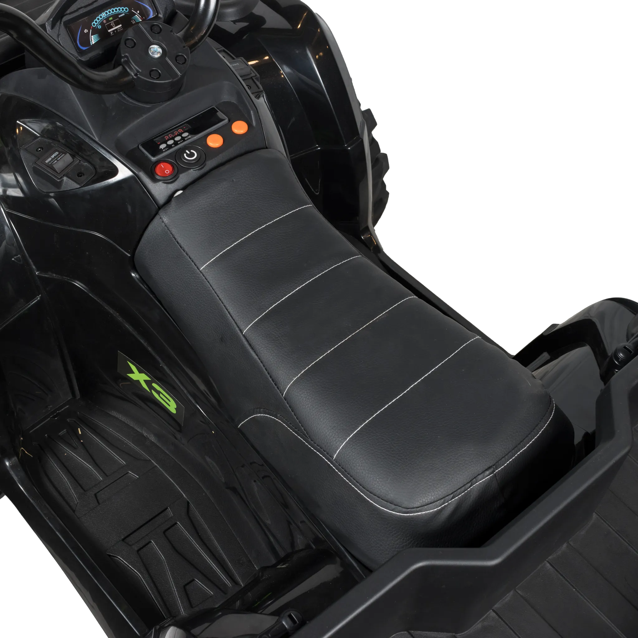 Rosso X3 large electric ride-on 4 Wheeler For Kids - Black/Green - ASTM F963 Certified