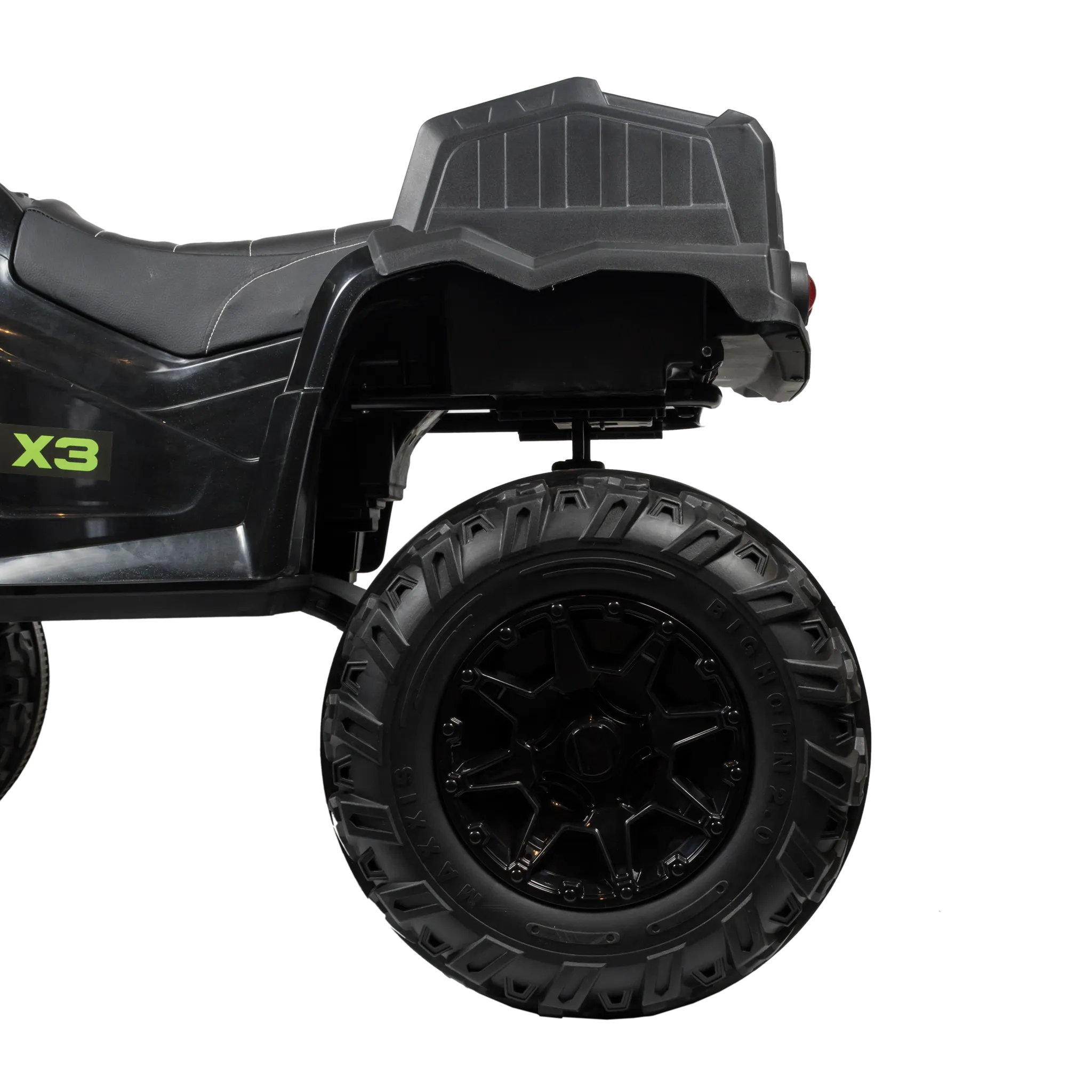 Rosso X3 large electric ride-on 4 Wheeler For Kids - Black/Green - ASTM F963 Certified