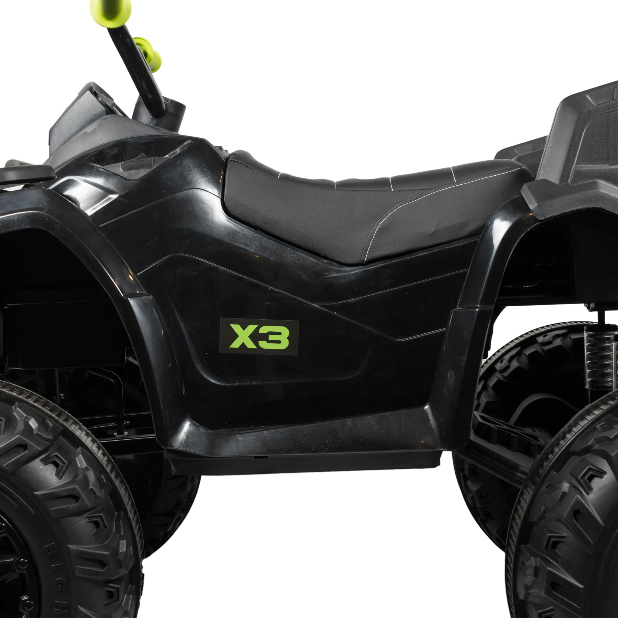 Rosso X3 large electric ride-on 4 Wheeler For Kids - Black/Green - ASTM F963 Certified