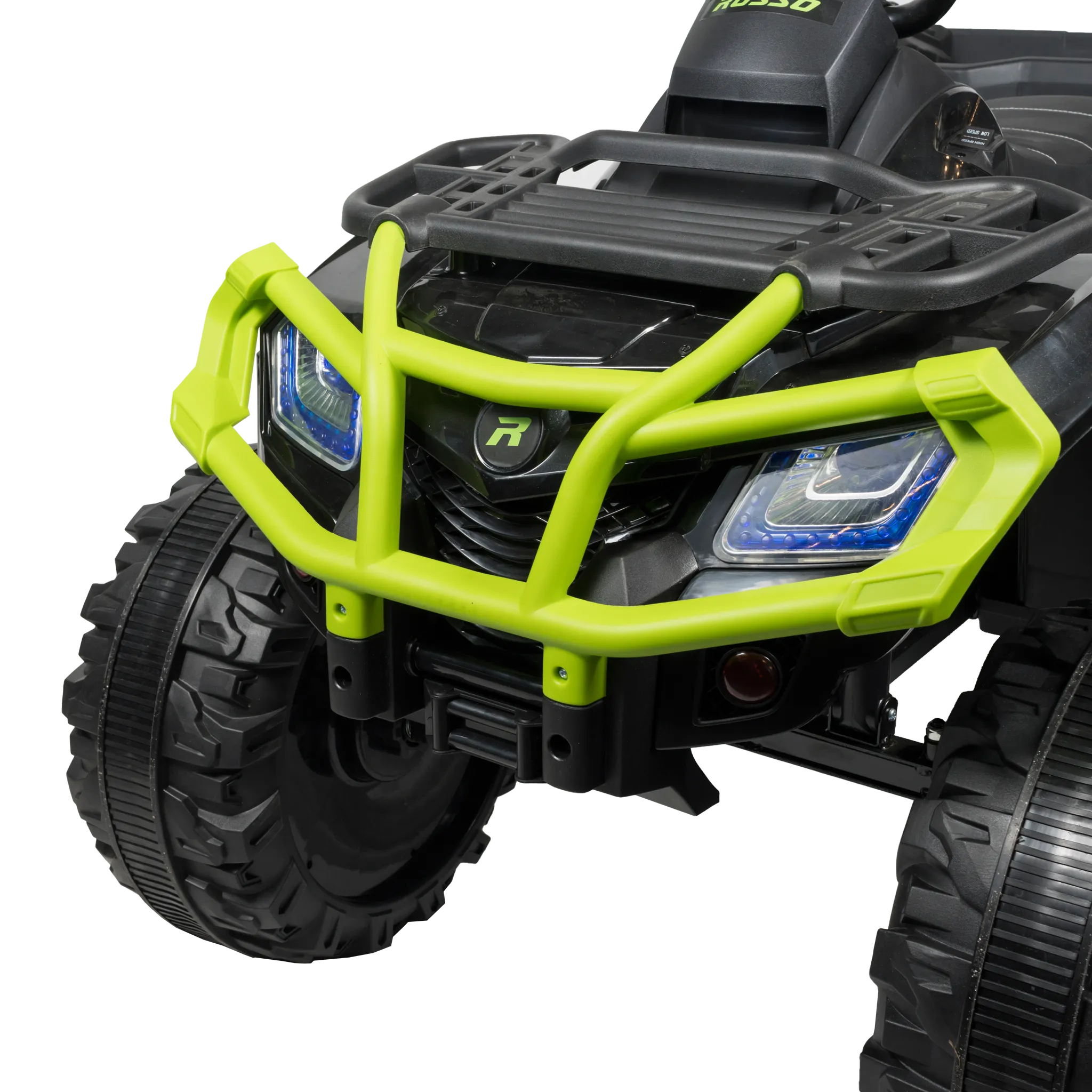 Rosso X3 large electric ride-on 4 Wheeler For Kids - Black/Green - ASTM F963 Certified