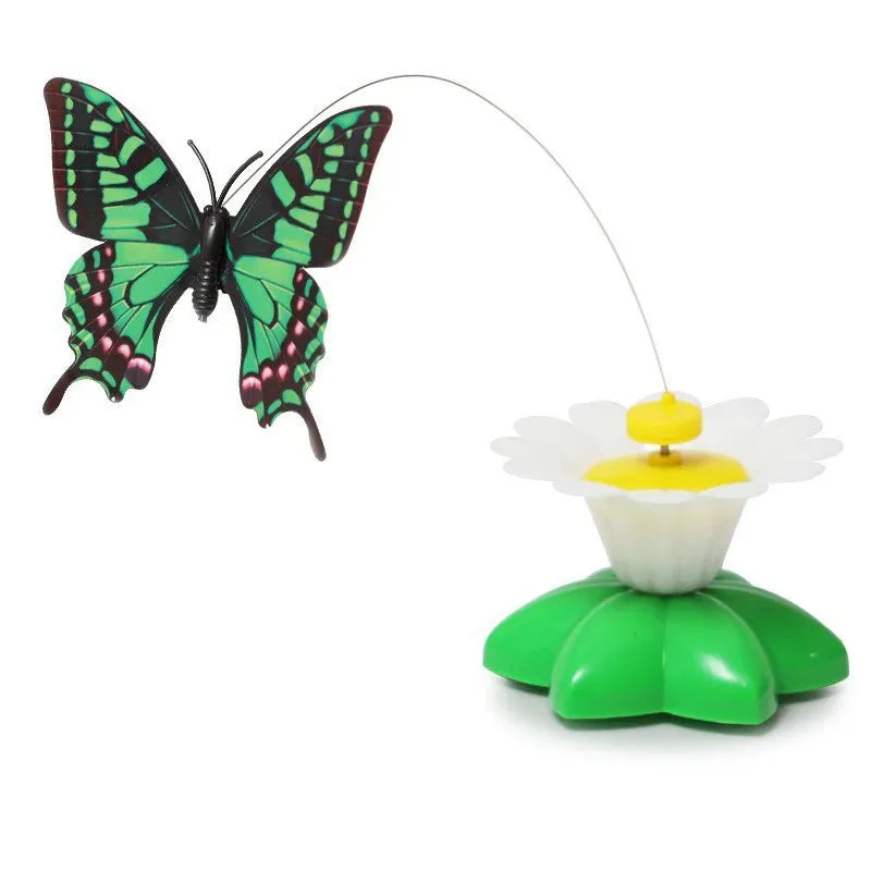 Rotating Electric Flying Butterfly Colorful Interactive Cat Dog Automatic Humming Bird Intelligence Training Rotating Funny Toys