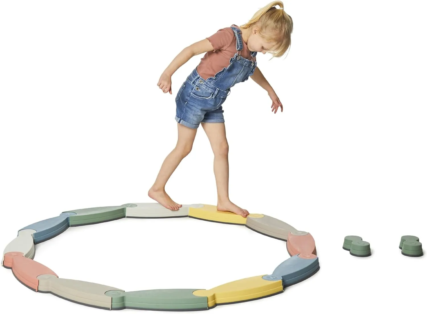 Safe clean kneel and Sturdy - Ages 2 , Nordic GONGE River Balance Course Set - 7 Elements for Gross Motor Skills Development, Multiple Path Creations - 