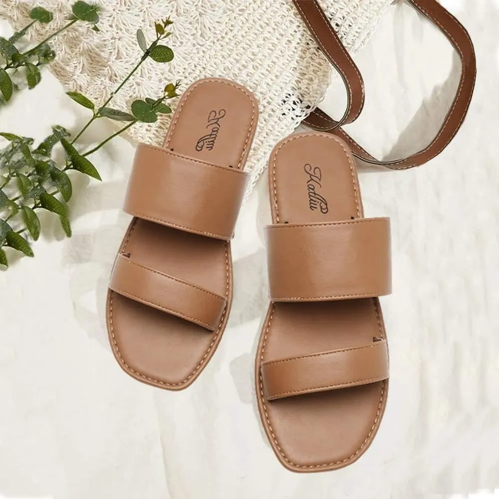 Sandals Two Strap context Slide Sandals Open Toe katliu Women's Flat 