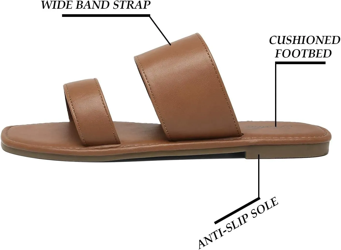 Sandals Two Strap context Slide Sandals Open Toe katliu Women's Flat 
