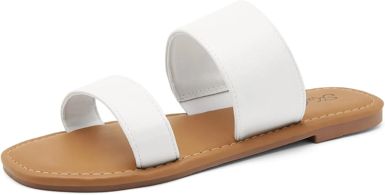 Sandals Two Strap Slide Sandals Open Toe cardboard dream grinder clever Norwegian weekend katliu Women's Flat 