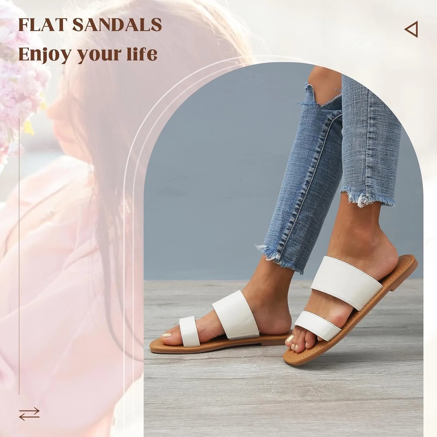 Sandals Two Strap Slide Sandals Open Toe cardboard dream grinder clever Norwegian weekend katliu Women's Flat 