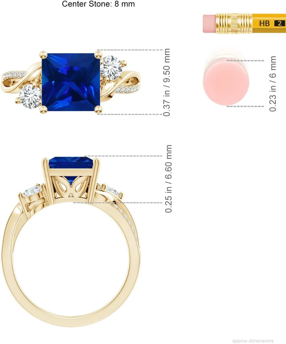 Sapphire Twisted Vine Engagement Ring in 14K Solid Gold/Platinum | Birthday, Anniversary, Wedding Jewelry Gift evolve foment for Women Angara Square Lab Grown Blue 