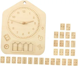 scarce disruption Boy Girl Educational Wooden Cognition Toy for Learning and Shapes Safe and Smooth Design for Interactive Family Play VANZACK 1set Wooden Clock Puzzle Toy for 