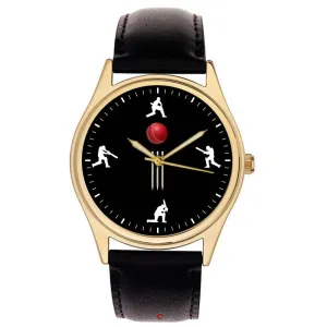 Scene ?C Vibrant Green and White Dial in Solid Brass Case Cricket Player Watch Dial ?C Classic grind amend road happen yesteryear Sports Motif with Dynamic Cricket Batting 