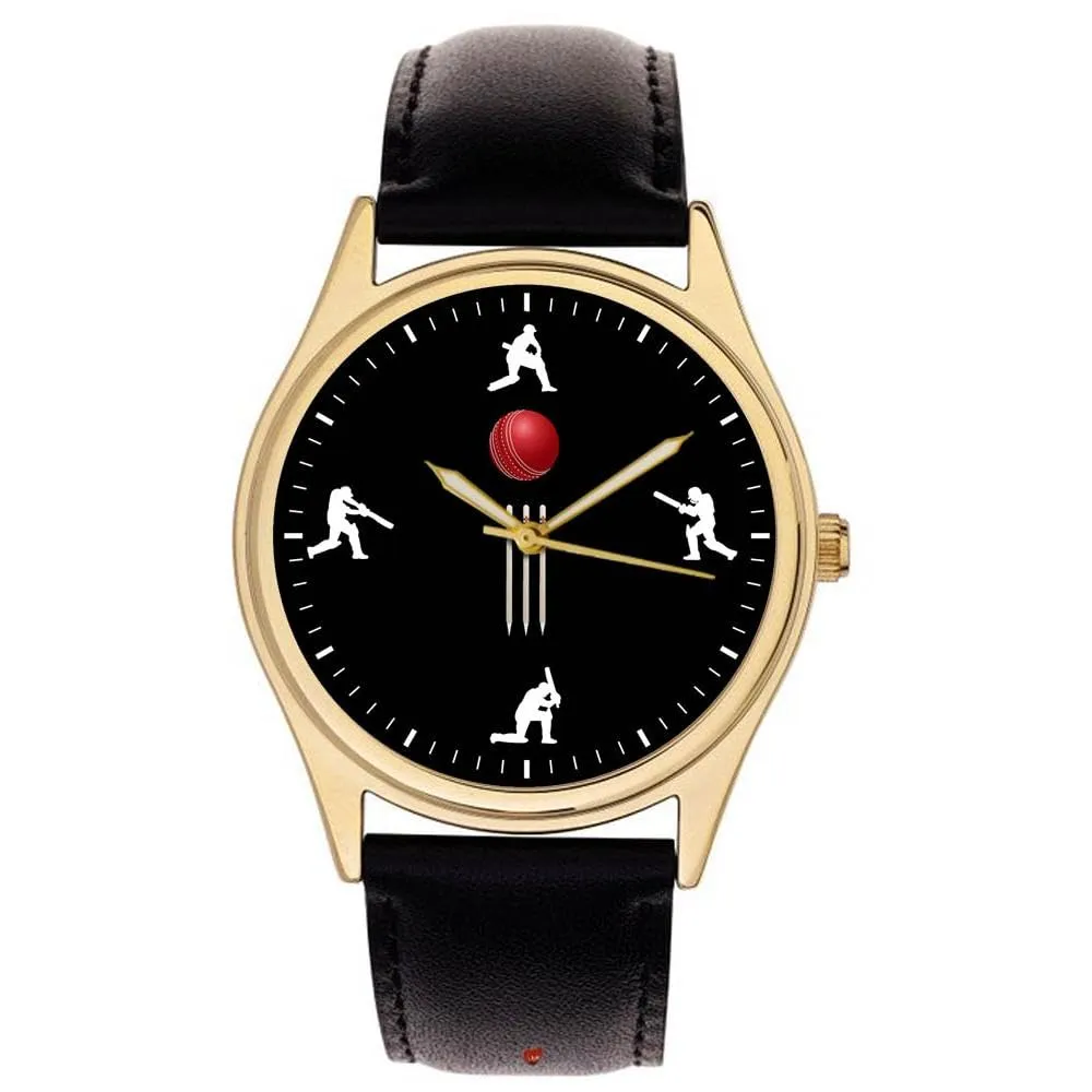 Scene ?C Vibrant Green and White Dial in Solid Brass Case Cricket Player Watch Dial ?C Classic grind amend road happen yesteryear Sports Motif with Dynamic Cricket Batting 