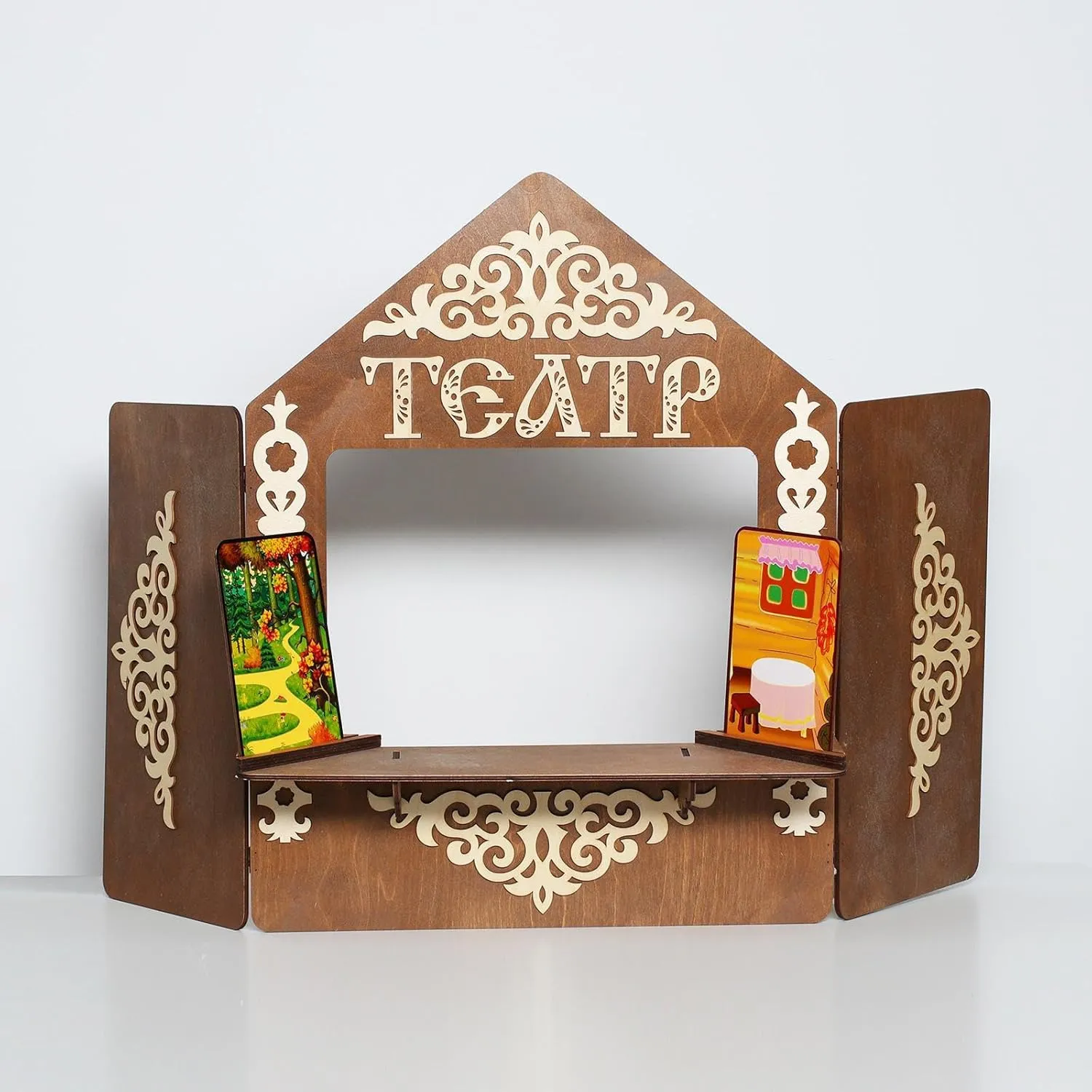 Screen with overlap encroach decide mistrust Decorations - Engaging Playtime Theater$ 27x22 Inches AEVVV Wooden Puppet Theater 