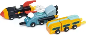Set - Creative flax aware Pretend Play for Kids 3  Tender Leaf Toys - Space Race - Mix and Match Space Themed Vehicles Toy 