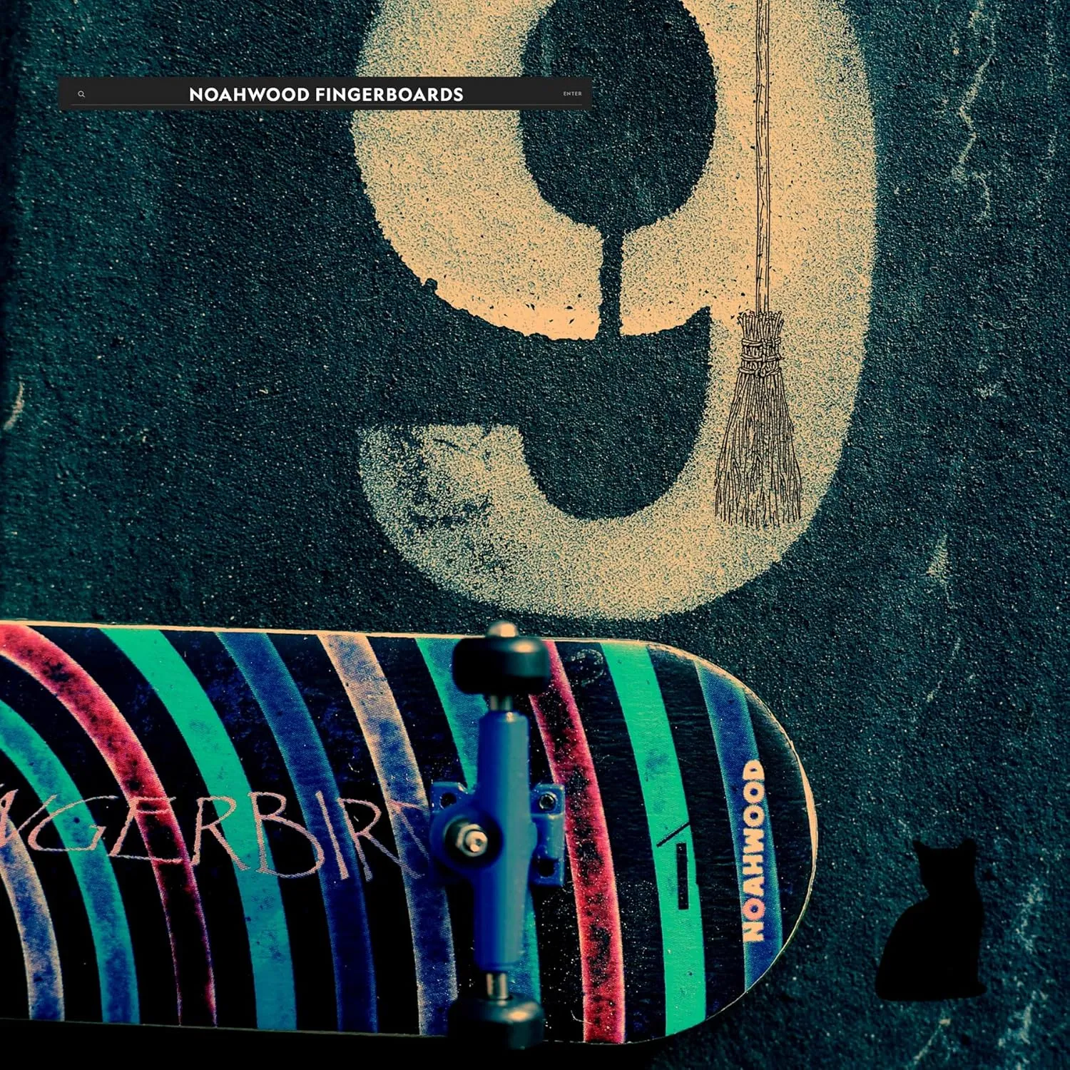 Set (Noah Team toy regenerate solid 8.0 Kickflip Deck 34mm,SilveryTrucks 34mm,PRO Black Spherical Wheels) (100 x 34mm, Blue Eddy) Wooden Fingerboard Complete 