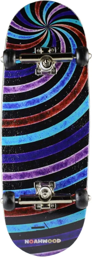 Set (Noah Team toy regenerate solid 8.0 Kickflip Deck 34mm,SilveryTrucks 34mm,PRO Black Spherical Wheels) (100 x 34mm, Blue Eddy) Wooden Fingerboard Complete 