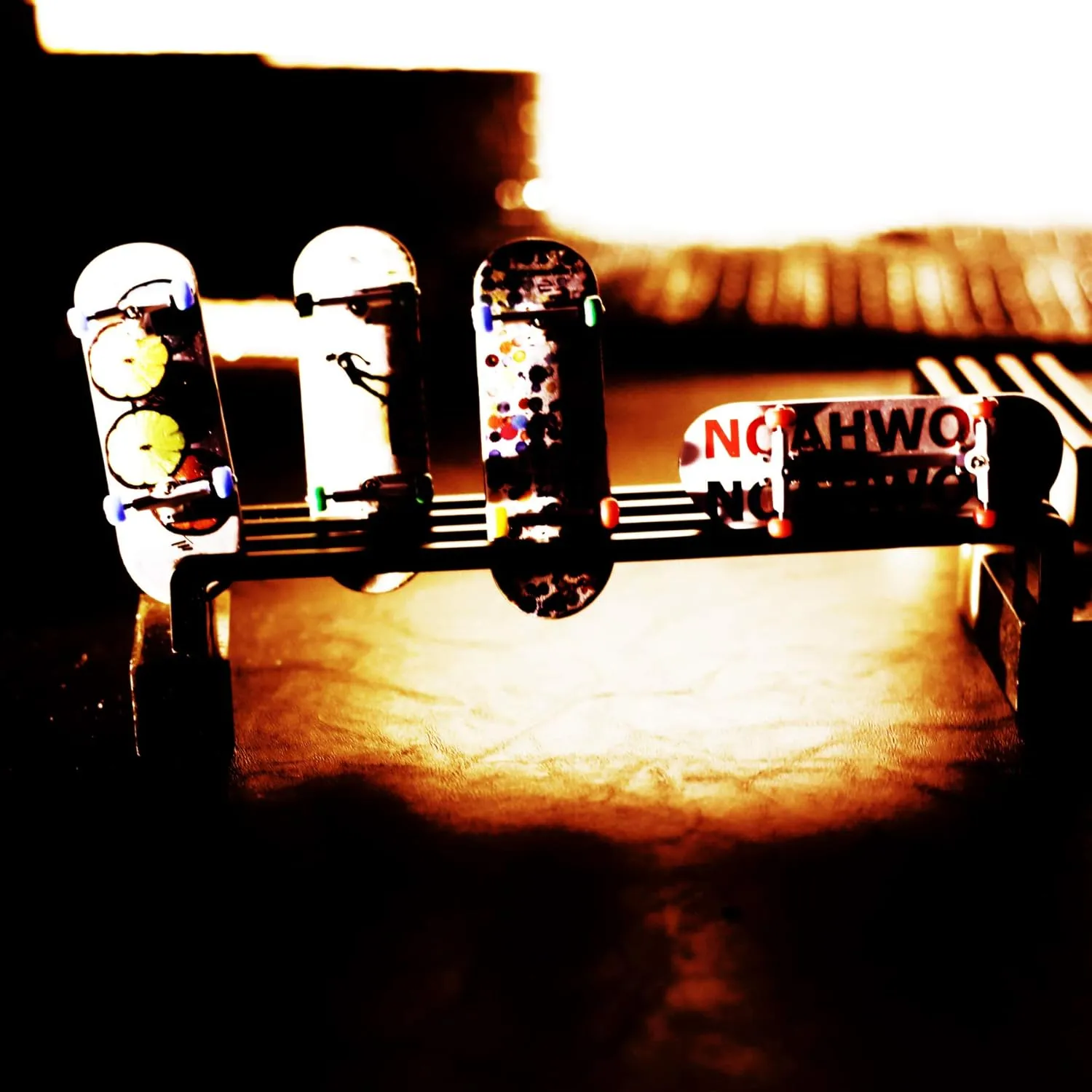 Set (Noah Team toy regenerate solid 8.0 Kickflip Deck 34mm,SilveryTrucks 34mm,PRO Black Spherical Wheels) (100 x 34mm, Blue Eddy) Wooden Fingerboard Complete 