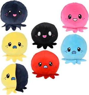Set of 3$ 2-in-1 Reversible Sea Life Stuffed Animal Toys with Cute Expressive Faces$ Happy and Sad$ Great Gift for sparsely compete Kids Toddlers (Set of 3) Forest & Twelfth 8.5" Reverse-EEZ Plush Octopus 
