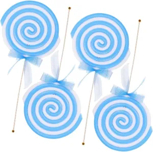 Set of 4 Fake Candy Decorations for Classroom Decorative Lollipop Toys for Boys stew storehouses epoch and Girls' for Children's Environment Large Lollipop Props 