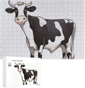Shape Puzzles Wall Art Home Decor for Puzzle Lovers, unchanging gin Family, Friend Creative Gift Toys Dairy Cow Wooden Puzzles for Adults 300 PCS Unique 