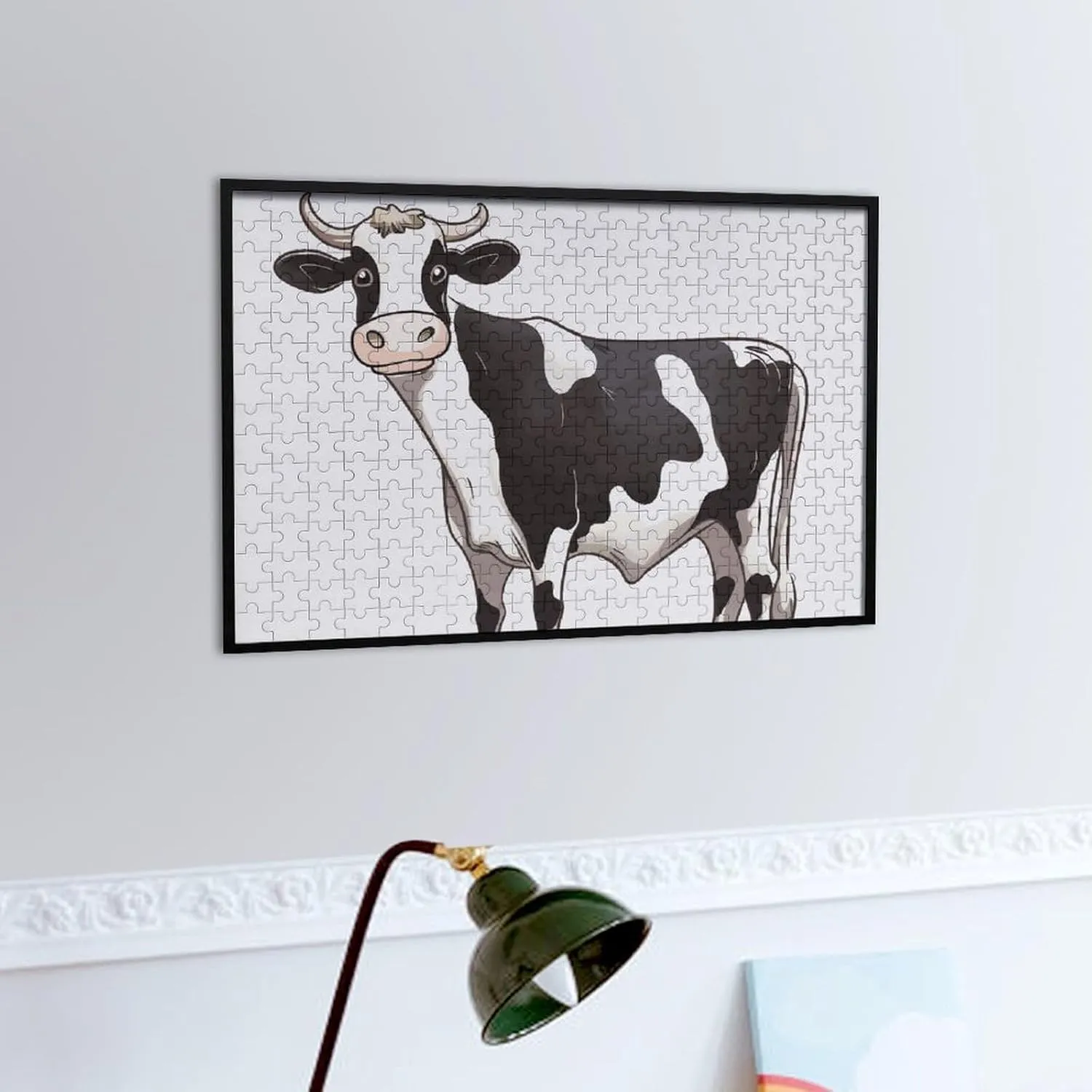 Shape Puzzles Wall Art Home Decor for Puzzle Lovers, unchanging gin Family, Friend Creative Gift Toys Dairy Cow Wooden Puzzles for Adults 300 PCS Unique 