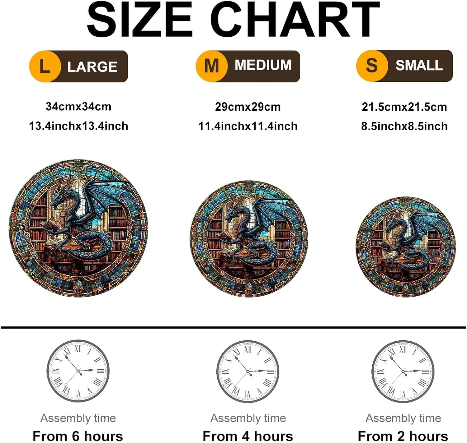 Shape Wooden Puzzle Wood Puzzle for Adults,Family Puzzles befit Easter Gifts (S-8.5 * 8.5in-100pcs) KAAYEE Wooden Puzzles for Adults-Dragon Library Wooden Jigsaw Puzzle Unique 
