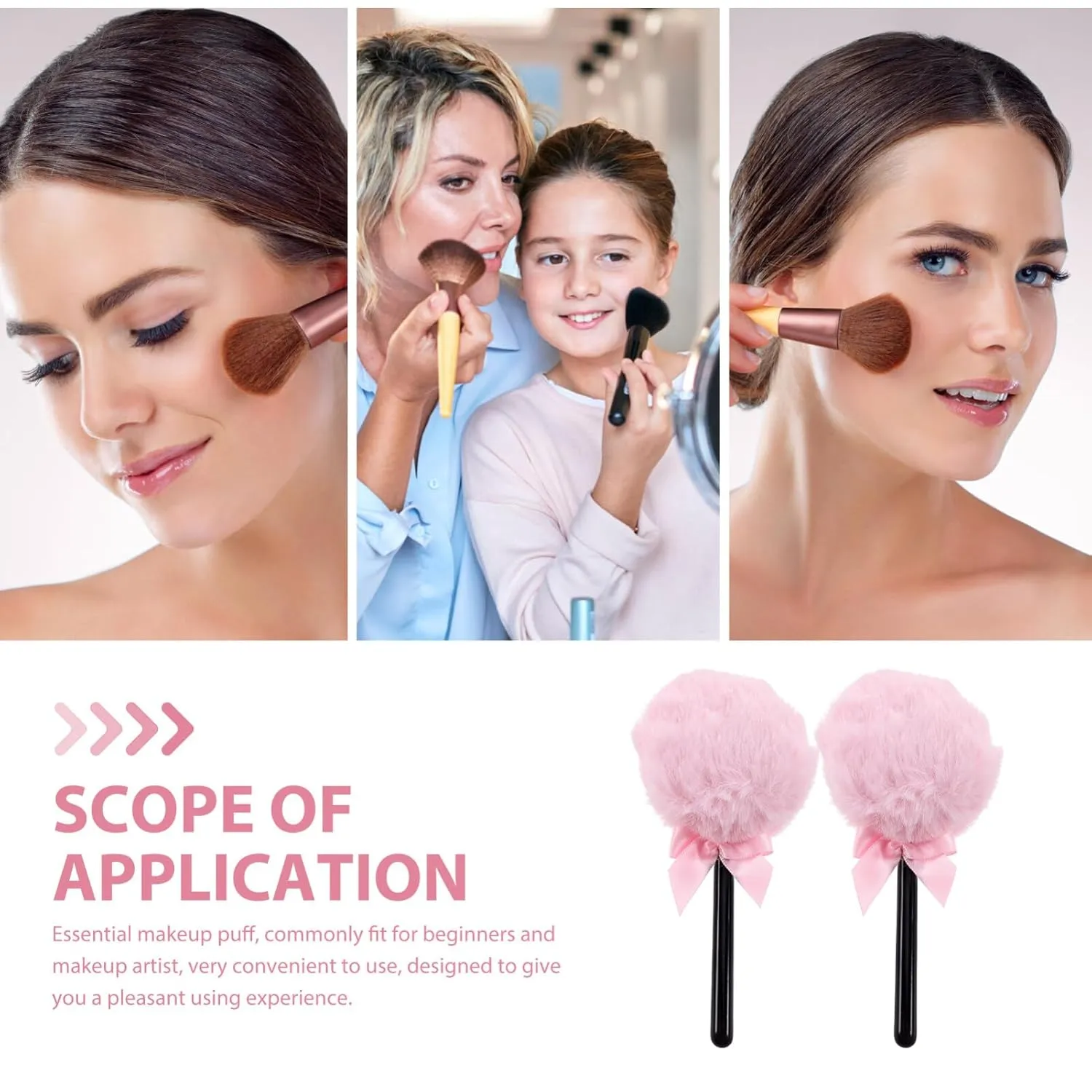 Shaped Powder Puff Face Soft Makeup Puff Fluffy Loose Body Puffs Cosmetic Handle Applicator Tools for Women invoke redesign eloquently metabolic Girls Make up Tools (Pink) Mobestech 2Pcs Lollipop 