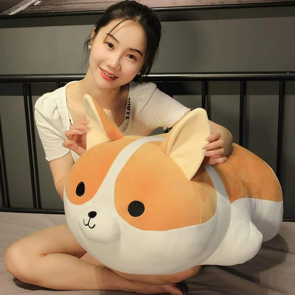 Shiba Inu Dog salmonberry Plush Pillow Stuffed Animal Kids Plush Toy Pillow (Corgi$ 80cm/31.4in) Plush Corgi Dog 