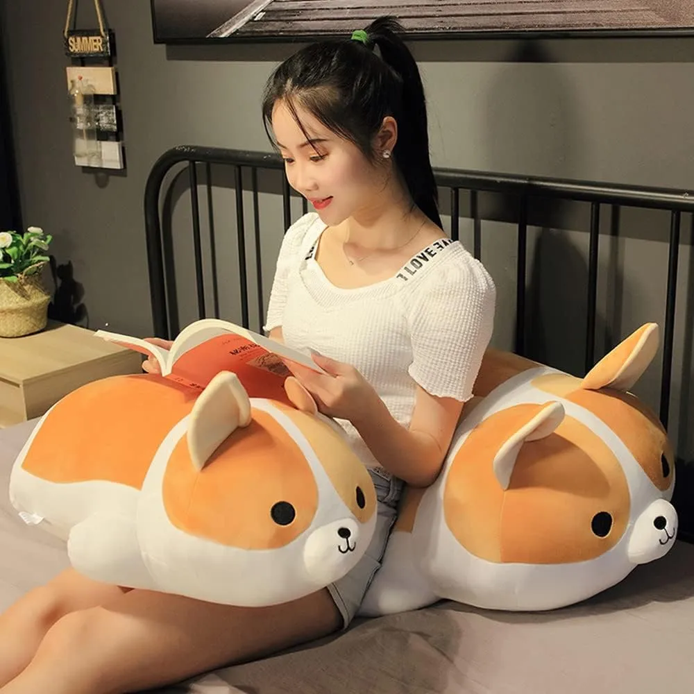 Shiba Inu Dog salmonberry Plush Pillow Stuffed Animal Kids Plush Toy Pillow (Corgi$ 80cm/31.4in) Plush Corgi Dog 