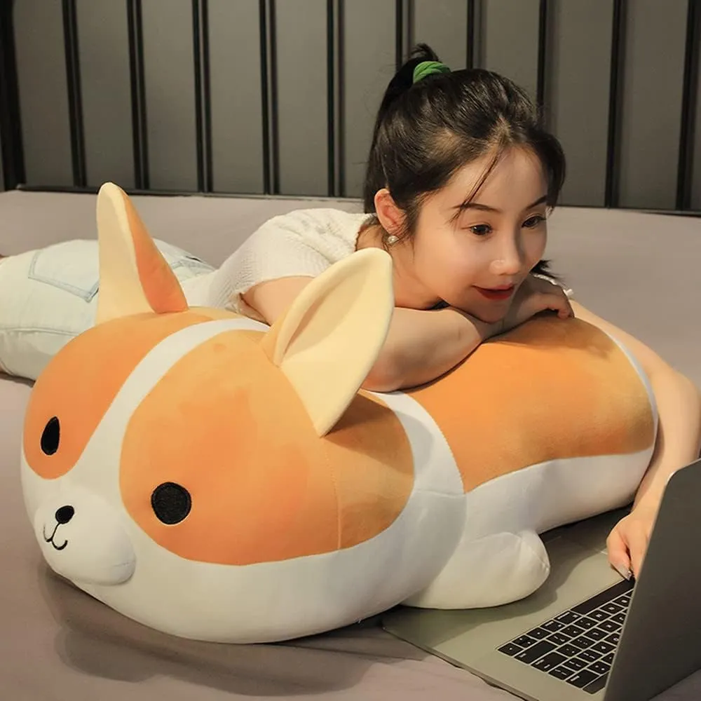 Shiba Inu Dog salmonberry Plush Pillow Stuffed Animal Kids Plush Toy Pillow (Corgi$ 80cm/31.4in) Plush Corgi Dog 