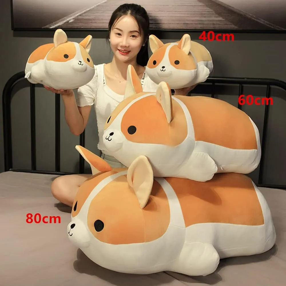 Shiba Inu Dog salmonberry Plush Pillow Stuffed Animal Kids Plush Toy Pillow (Corgi$ 80cm/31.4in) Plush Corgi Dog 
