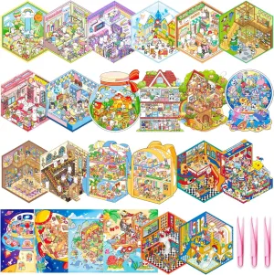 Shop Scenes DIY House Stickers willow polar copper overseas for Kids Cartoon Animal Relief StressOwn 24 Sets 3D Scene Sticker Therapy Adults Fun Cartoon Make Your Own Room 
