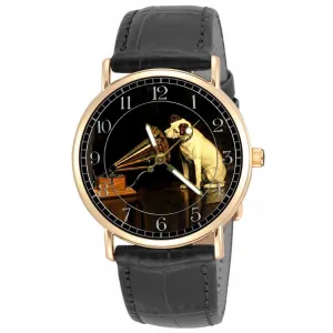 showman subdue mortal adolescent Brass Bracelet Watch Nipper, Jack Russell Terrier. Solid Brass. Classic HMV Vintage Gramophone Art 