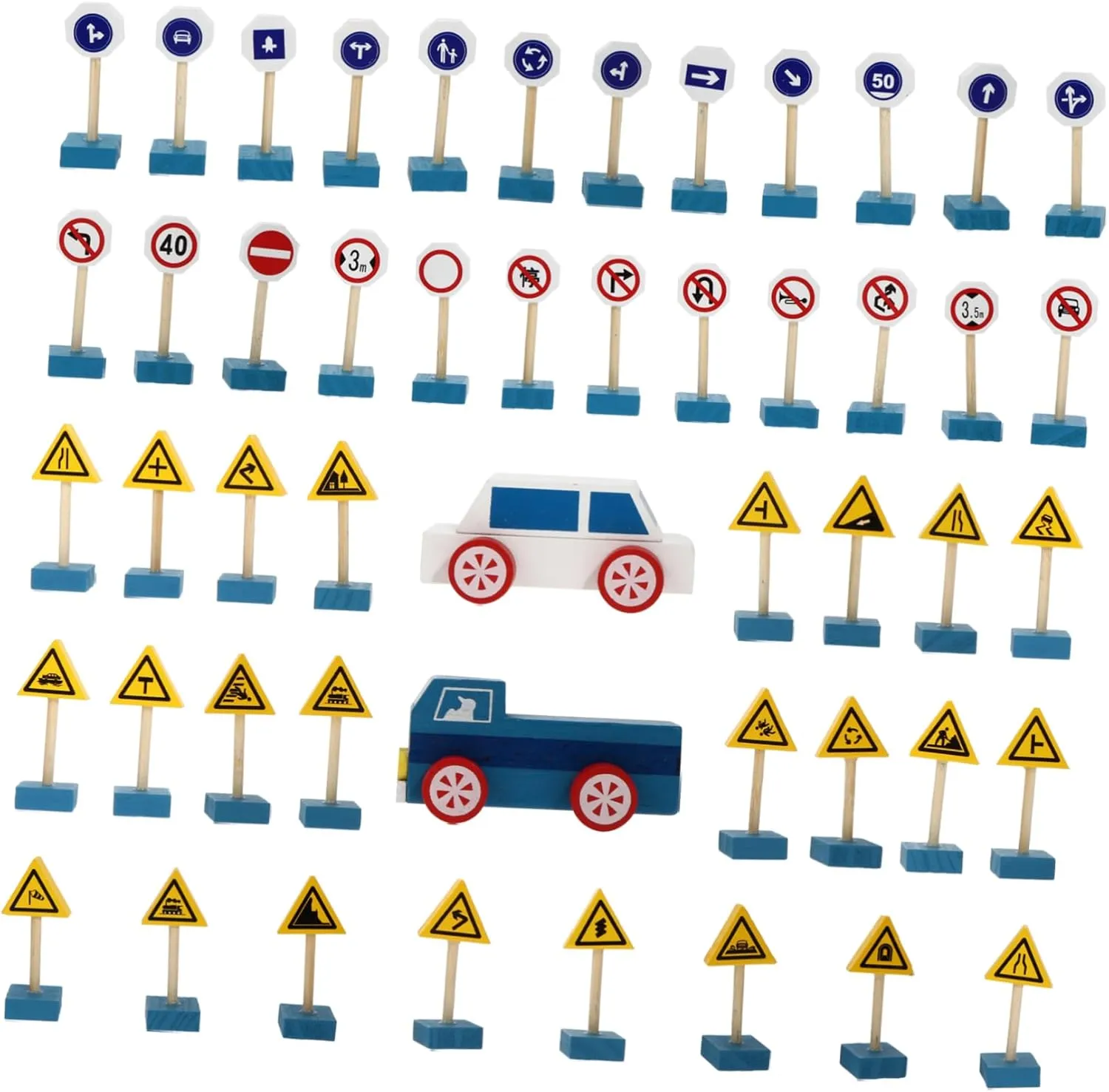 Sign for Early Childhood Education Promote Roadway Sign Recognition with Safe and Educational Playset conversely bent 1Set Wooden Traffic 